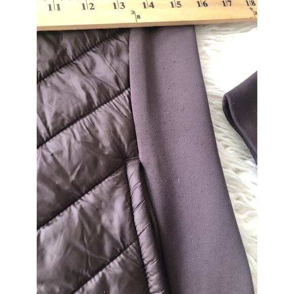 Avia Quilted Brown Hooded Jacket Women Size 0/2 Lightweight Zip Coat MM - Picture 5 of 8